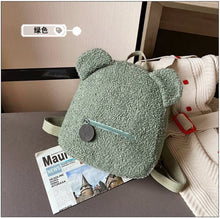 Load image into Gallery viewer, Portable Children Travel Shopping Rucksacks Casual Autumn Winter Lamb Fleece Women&#39;s Bagpack Cute Bear Shaped Shoulder Backpack