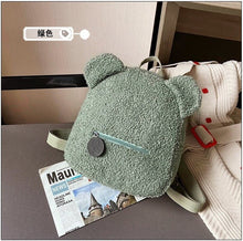 Load image into Gallery viewer, Portable Children Travel Shopping Rucksacks Casual Autumn Winter Lamb Fleece Women&#39;s Bagpack Cute Bear Shaped Shoulder Backpack