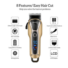 Load image into Gallery viewer, Professional Hair Trimmer Electric Hair Clipper LED Display Hair Cutting Machine Cord Cordless Dual Use Barber Razor Hairdresser