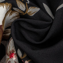 Load image into Gallery viewer, Puff Sleeve Autumn Winter Floral Dress Women Casual Bow Stand Collar High Wasit Long Sleeve Dress 2021 New