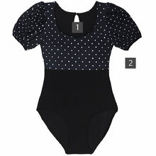 Load image into Gallery viewer, Puff Sleeve One Piece Swimsuit Women Dot Print Swimwear Short Sleeves Monokini Swim Suit Trikini Padded Bathing Suit with Skirt