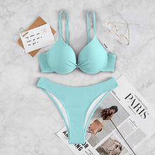 Load image into Gallery viewer, Push Up Bikini 2022 Women Swimsuit 5 Color Sexy Ribbon Bikini Set High Waist Female Swimwear Swimming Suit Beachwear Bather