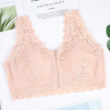 Load image into Gallery viewer, Push Up Bra Sexy Women&#39;s Underwear Lace Women&#39;s Bra Plus Size Bra Front Zipper Wireless Bras Bralette Top soutien gorge femme