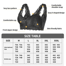 Load image into Gallery viewer, Push Up Bra Sexy Women&#39;s Underwear Lace Women&#39;s Bra Plus Size Bra Front Zipper Wireless Bras Bralette Top soutien gorge femme