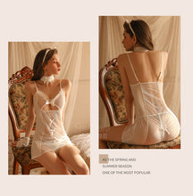 Load image into Gallery viewer, Pussy Nightdress Women Sexy Lingerie Exotic Lace Skirt Thong Set Femme Porno Sexi See-through Seduction Dot Gauze Slutty Clothes