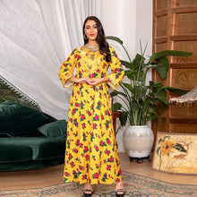 Load image into Gallery viewer, Ramadan Eid  Dubai Moroccan Kaftan Arabic Oman Turkey Islamic Clothing Fashion Muslim Abaya Green 2021 Dress For Women