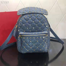 Load image into Gallery viewer, Real Sheepskin Leather Backpack Style Fashion Rivet School Bag Luxury Party Designer Lady Shoulder Bag 2023 Travel Mini Bags