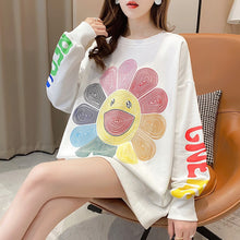 Load image into Gallery viewer, Real Shot Autumn Loose Large Size Mid-Length Pullover Round Neck 2021 Fashion Korean Hoodies Oversize Loose Causal Pullover Tops