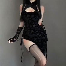 Load image into Gallery viewer, Retro Cheongsam UniformHigh Slit  Chinese Sexy Underwear Lingerie Qipao Dress Female Embroidery Erotic Dresses Costume
