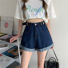 Load image into Gallery viewer, Retro Denim Sexy Casual Shorts High Waist Short Feminino Plus Size Korean Fashion Jeans Wide Leg Women&#39;s Clothing Denim Shorts
