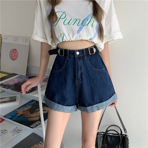 Retro Denim Sexy Casual Shorts High Waist Short Feminino Plus Size Korean Fashion Jeans Wide Leg Women's Clothing Denim Shorts