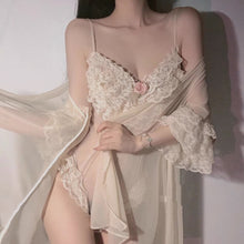 Load image into Gallery viewer, Retro Lace Pajamas Princess Night Dress Sleepwear Fairy Sexy Kawaii Lingerie Lolita Ruffles Mesh Robes for Women Lounge Set