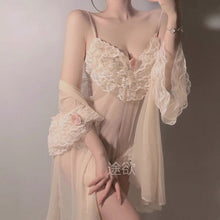 Load image into Gallery viewer, Retro Lace Pajamas Princess Night Dress Sleepwear Fairy Sexy Kawaii Lingerie Lolita Ruffles Mesh Robes for Women Lounge Set