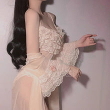 Load image into Gallery viewer, Retro Lace Pajamas Princess Night Dress Sleepwear Fairy Sexy Kawaii Lingerie Lolita Ruffles Mesh Robes for Women Lounge Set