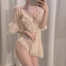 Load image into Gallery viewer, Retro Lace Pajamas Princess Night Dress Sleepwear Fairy Sexy Kawaii Lingerie Lolita Ruffles Mesh Robes for Women Lounge Set