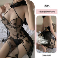Load image into Gallery viewer, Retro Sexy Night Dress Net Gauze Perspective Temptation Classical Split Hanfu Maid Halloween Outfits for Women Cosplay Lingerie