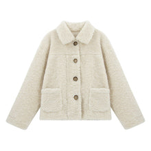 Load image into Gallery viewer, Retro Short Lamb Wool Coat Female Autumn and Winter New Plush Coat  All-match jacket Single-breasted Casual Female Outwear