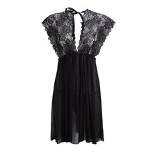 Load image into Gallery viewer, Romantic Nightgowns Sexy Night Dress Hot Erotic Nightie V-neck Sleepwear Night Wear Femme Lingerie Vintage Lace Homewear Elegant