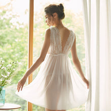 Load image into Gallery viewer, Romantic Nightgowns Sexy Night Dress Hot Erotic Nightie V-neck Sleepwear Night Wear Femme Lingerie Vintage Lace Homewear Elegant
