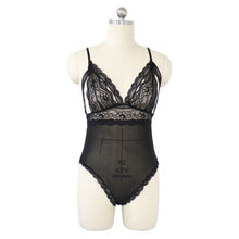 Load image into Gallery viewer, Romantic Onesie Womens Lace Onesies Jumpsuit Plus Size Bodysuit Lingere Sleepwear Deep V Clothing Nighty For Sex See Through