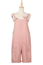 Load image into Gallery viewer, Rompers 2021 New Summer Women Playsuit Casual Loose Cotton Linen Solid Pockets Jumpsuit Overalls Wide Leg Cropped Shorts Hot