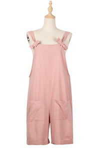 Rompers 2021 New Summer Women Playsuit Casual Loose Cotton Linen Solid Pockets Jumpsuit Overalls Wide Leg Cropped Shorts Hot