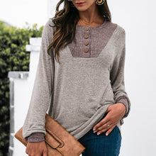 Load image into Gallery viewer, S/M/L/XL Pullovers Blouse Shirts Splice Women&#39;s Tops O-neck Loose 2021 Casual Tops Comfy New Female Tee Shirt Blusas Feminina