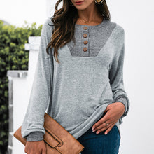 Load image into Gallery viewer, S/M/L/XL Pullovers Blouse Shirts Splice Women&#39;s Tops O-neck Loose 2021 Casual Tops Comfy New Female Tee Shirt Blusas Feminina