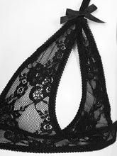 Load image into Gallery viewer, S-XXL Women See-through Lace Lingerie Set Open Cups Bra Crotchless Briefs Hollow Out Underwear Exotic Sheer Nightwear Clubwear