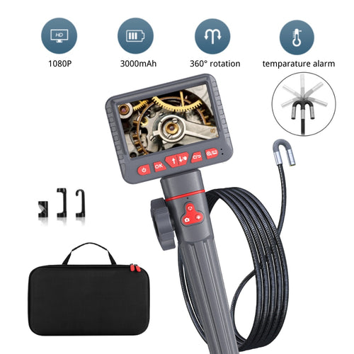 6mm Lens 2 Way 180 Degree Articulating Industrial Endoscope 1080P Auto Car Repair Steering Borescope with 6 LED  4.3 