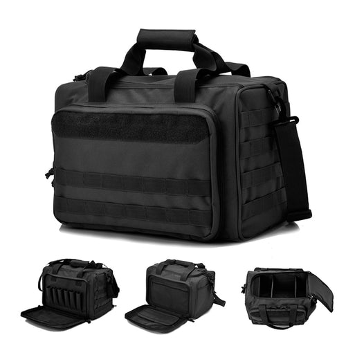 Shooting Range Bag Molle System Outdoor Hunting Accessory Nylon Tactical Gun Case Pack Pistol Tools Shoulder Bag Sniper Black
