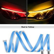 Load image into Gallery viewer, 1pair Bright Flexible DRL LED Strip Turn Signal White Yellow Sequential LED Daytime Running Lights for Cars Headlight
