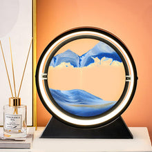 Load image into Gallery viewer, Moving Sand Art Picture Round Glass 3D Hourglass Deep Sea Sandscape In Motion Display Flowing Sand Frame 7/12inch For home Decor