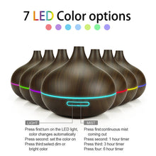 Load image into Gallery viewer, 550ML Electric Aroma Diffuser Essential Oil Diffuser Air Humidifier Ultrasonic Remote Control Color LED Lamp Mist Maker Car Home