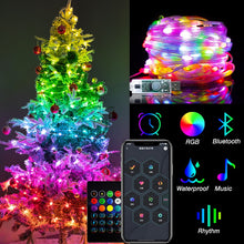 Load image into Gallery viewer, Christmas Tree RGB Lights Smart Bluetooth Control USB LED String Lamp Outdoor App Remote Control Garland Fairy Lights Decoration