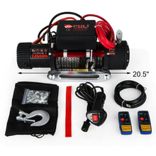 Load image into Gallery viewer, 13500LBS Electric Winch Synthetic Rope 12V Winches 4X4 with 2pcs Remote Control For Trucks RVs ATV UTV