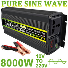 Load image into Gallery viewer, 6000W 8000W Pure Sine Wave Car Inverter Power Inverter DC12V To AC 220V Socket Converter for Car Home Outdoor