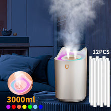 Load image into Gallery viewer, 3L Air Humidifier Essential Oil Aroma Diffuser Double Nozzle With Coloful LED Light Ultrasonic Humidifiers Aromatherapy Diffuser