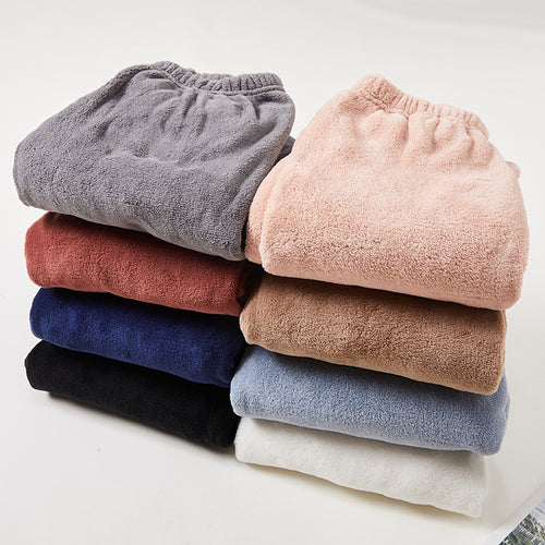 Winter Pants Bottoms for Couples Warm Thick Coral Fleece Sleep Pants Soft Pajamas for Women Plus Velvet Trousers пижама летняя