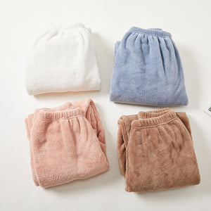 Winter Pants Bottoms for Couples Warm Thick Coral Fleece Sleep Pants Soft Pajamas for Women Plus Velvet Trousers пижама летняя