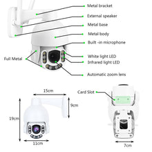 Load image into Gallery viewer, 5MP Security IP Camera Wifi 4K 8MP PTZ Dome POE Full Metal 5X Zoom Two Way Audio SD Card Slot Smart IR Humanoid Auto tracking