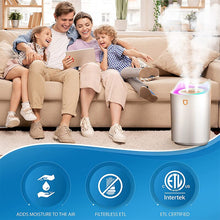 Load image into Gallery viewer, 3L Air Humidifier Essential Oil Aroma Diffuser Double Nozzle With Coloful LED Light Ultrasonic Humidifiers Aromatherapy Diffuser