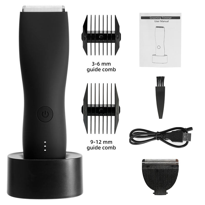 Men's Electric Groin Hair Trimmer Pubic Hair Trimmer Body Grooming Clipper for Men Bikini Epilator Rechargeable Shaver Razor