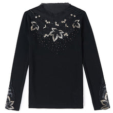 Load image into Gallery viewer, SALE Women T-shirt New 2021 Fashion Casual Long Sleeve Hollow Out Mesh tops Elegant Embroidery Blouse M-4XL Women Shirt