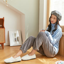 Load image into Gallery viewer, Winter Pants Bottoms for Couples Warm Thick Coral Fleece Sleep Pants Soft Pajamas for Women Plus Velvet Trousers пижама летняя