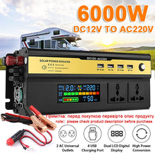 Load image into Gallery viewer, Peak 6000W Car Power Inverter DC 12V To AC 220V Transformer with USB Universal Socket Charger Modified Sine Wave Inverter
