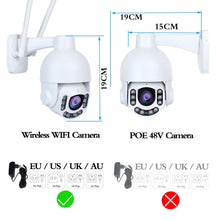 Load image into Gallery viewer, 5MP Security IP Camera Wifi 4K 8MP PTZ Dome POE Full Metal 5X Zoom Two Way Audio SD Card Slot Smart IR Humanoid Auto tracking