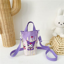 Load image into Gallery viewer, Sanrio Children Outdoor Water Cup Bag Cylindrical Shoulder Bags Hello Kitty Kulomi Melody Cartoon Printing Girls Messenger Bag