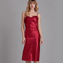Load image into Gallery viewer, Satin Long Sleepwear Homewear Ladies Silk Night Dress Sexy Hot Erotic Spaghetti Strap Womens Nightgown Elegant Lingerie nighty