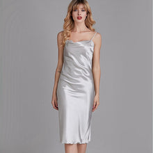 Load image into Gallery viewer, Satin Long Sleepwear Homewear Ladies Silk Night Dress Sexy Hot Erotic Spaghetti Strap Womens Nightgown Elegant Lingerie nighty